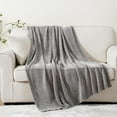 thumbnail image 2 of Grey Throw Blanket for Couch, Soft Warm Cozy Decorative Chenille Knit Grey Blanket, Sofa Bed Couch Throw Blanket for Dark Tone Living Room Bedroom Home Decor, 51" x 67", 2 of 5