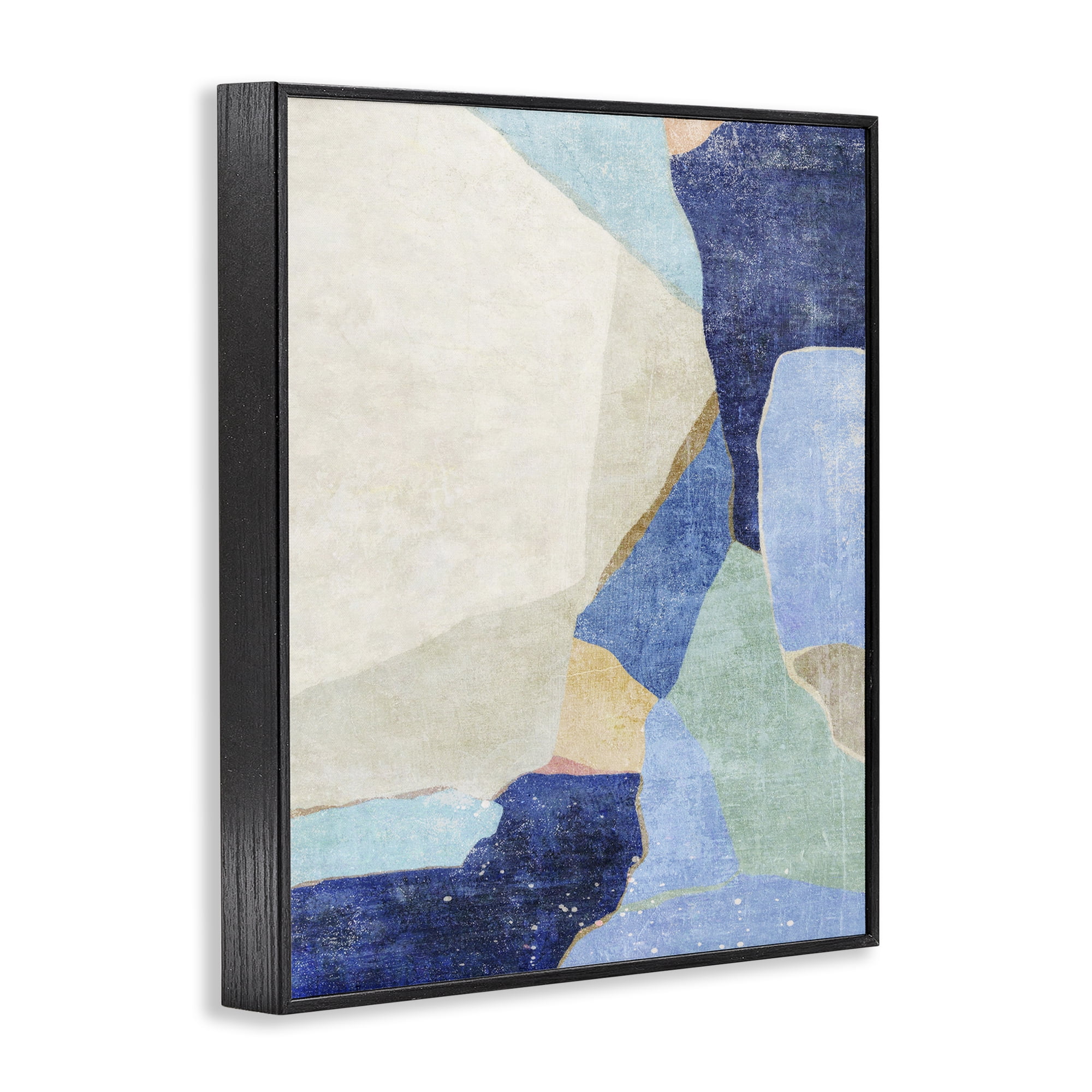 Stupell Industries Geometric Patterned Shapes Abstract Painting Black Framed Art Print Wall Art, 11 x 14