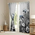 thumbnail image 3 of Bee 30%-50% Blackout Curtains Daisy Flowers Curtains,Blue Grey Ombre Oil Painting Floral Curtains & Drapes Graffiti Art Window Curtains Honeybee Butterfly Bohemian Decor, 3 of 6