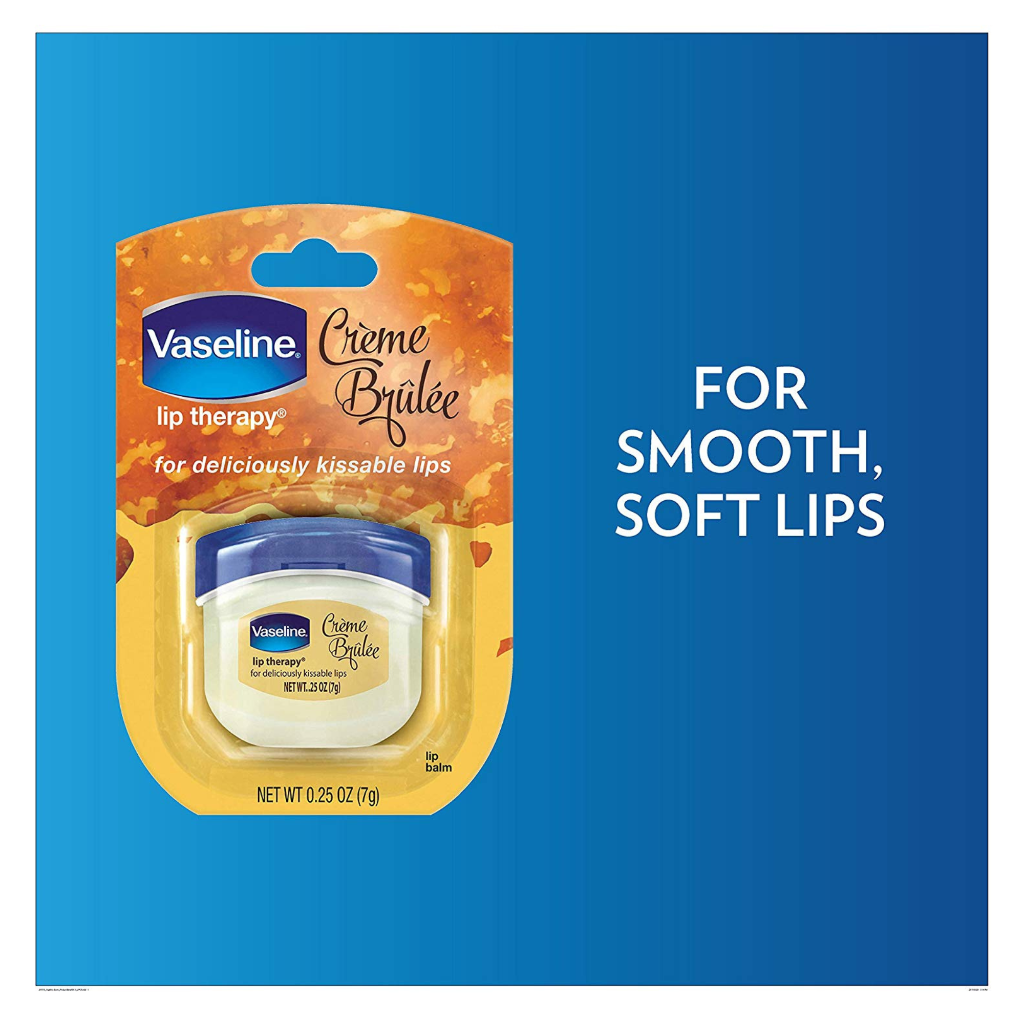 Vaseline Lip Therapy Lip Balm Creme Brulee Effective Healing  For Delicious Kissable Lips On The Go Anywhere 0.25 Oz. Pack Of 8 CASE