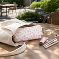 thumbnail image 4 of Floral Makeup Brush Cosmetic Bag for Women, Small Flower Pencil Pouch, Flowers Toiletry Organizer Case Kawaii Makeup Cosmetic Travel Cloth Pouch (Pink Floral, 4.7''x8.6''), 4 of 7