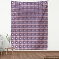 thumbnail image 4 of Ambesonne Geometric Fabric by the Yard Upholstery, Rectangles with Squares, 3 Yards, Dark Purple Blush White, 4 of 5