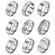 thumbnail image 2 of Titanium wedding ring set for men and women 8mm brushed silver size no. 12, 2 of 5