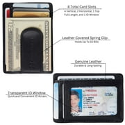Alpine Swiss Mens RFID Money Clip Leather Minimalist Wallet Card Case ID Window