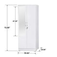 thumbnail image 2 of Better Home Products Harmony Two Door Armoire Wardrobe with Mirror in White, 2 of 3