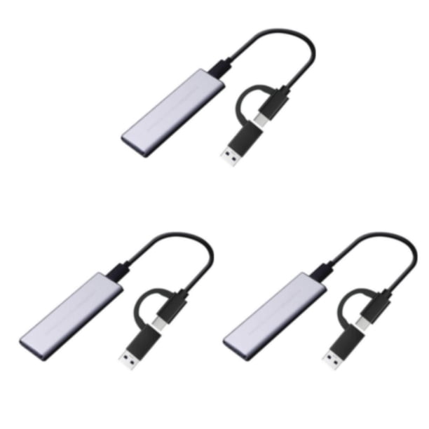 Injueey M2 SSD Case NVME Enclosure Dual Protocol M.2 a USB Tipo C 3.1 Adaptador Disco HDD Caja Conector de computadora para plata Type1 NO1