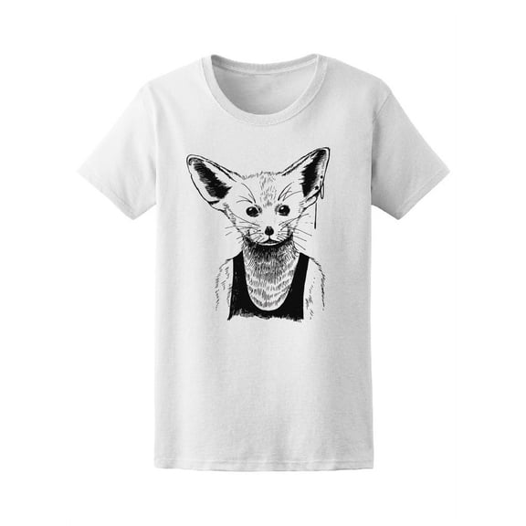 Tiny Fennec Fox In Tank Top T-Shirt Women -Image by Shutterstock, Female x-Large