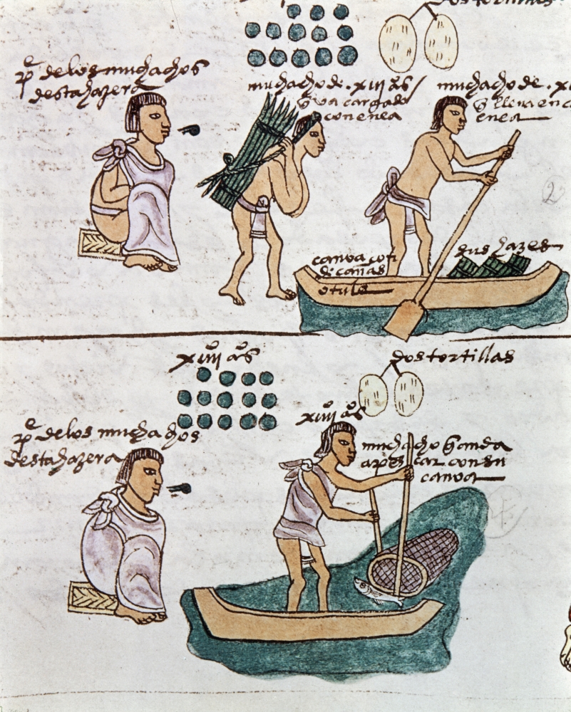 Aztec Daily Life C1540 Na Father Teaches His Son How To Carry Firewood