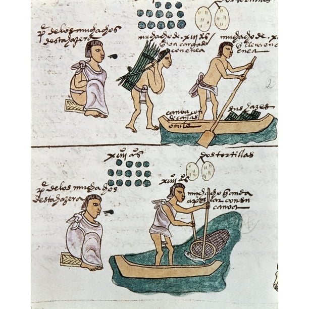 Aztec Daily Life C1540 Na Father Teaches His Son How To Carry Firewood