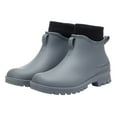 thumbnail image 3 of Womens Mens Slip On Fleece Lined Ankle Rain Boots Winter Warm Waterproof Platform Non Slip Work Shoes, 3 of 4