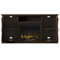 thumbnail image 2 of Twin Star Home Barn Door TV Stand for TVs up to 70 inches with ClassicFlame Electric Fireplace, Sawcut Espresso, 2 of 7
