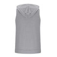 thumbnail image 6 of ZCFZJW Men's Workout Hooded Tank Tops Lightweight Full Zip Up Sleeveless Gym Shirts Muscle Cut Off T Shirt Bodybuilding Hoodies Gray L, 6 of 8