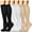 Black,White,Beige, variant on 6 Pairs Copper Compression Socks for Women & Men Circulation 15-20 mmHg - Better Blood Flow, Swelling , Best Support for Medical, Running, Nursing