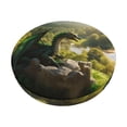 thumbnail image 1 of Disketp Deep Forest Stone Green Dragon Funda Redonda para Taburete, Funda de Cojín para Silla de Bar Suave y Elástica-12 inch, 1 of 7