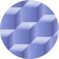 thumbnail image 1 of Ahgly Company Tapis Rond Lavable en Machine Intérieur Jeans Transitionnels Bleu, 4 Pieds Rond, 1 of 7