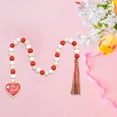 thumbnail image 6 of Valentine's Day Wooden Bead Tassel - Ki-d-Safe Shatterproof Rope Hanging Ornament, Rustic Home Holiday Decor, 6 of 9
