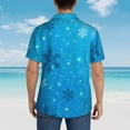 thumbnail image 4 of Honeii Winter With Snowflakes Print Men’s Hawaiian Shirt,Classic Button-Down Short Sleeve Shirt, for Beach, Vacation, and Outdoor Activities,Large, 4 of 7