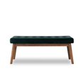 thumbnail image 3 of Rexton Mid-Century Modern Design  Velvet Bench  in Green, 3 of 5