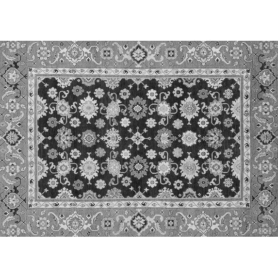 Ahgly Company Machine Washable Indoor Rectangle Abstract Gray Modern Area Rugs, 2' x 4'