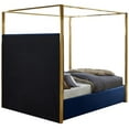 thumbnail image 6 of Maklaine Contemporary designed Navy Finished Velvet Queen Bed, 6 of 11