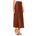 thumbnail image 4 of Women's Solid Color Slit Skirt Hip Hugging High Waist Satin Elegant Long Skirts Fashion Summer Midi Office Skirt For Women, 4 of 6