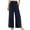 Dark Blue, variant on Women's Flowy Pants Side Split Wide Leg Palazzo Pants Long Lounge Slacks High Waist Button Boho Trousers