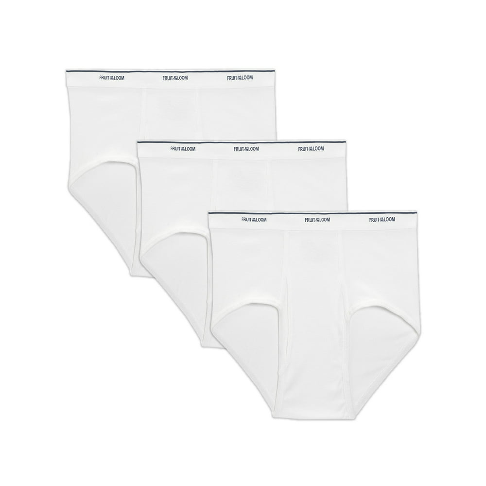 Fruit of the Loom - Fruit of the Loom Men's Cotton White Briefs, 3 Pack ...
