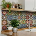 thumbnail image 2 of Mi Alma Multicolor Floral Peel & Stick Tiles - Vinyl Backsplash 8x8, 2 of 11