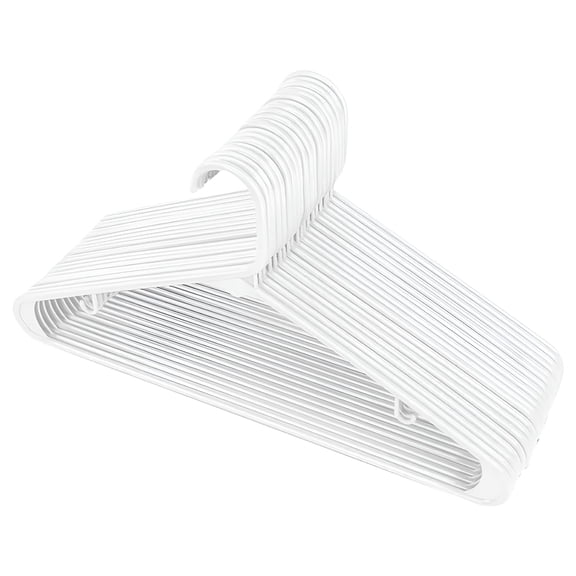 LAMIRO White Plastic Hangers Clothing Hangers Ideal For Everyday Standard Use Home Textile Storage