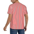 thumbnail image 2 of Lsque Red And White Stripes Pattern Mens Polo Golf Shirts Funny Graphics Shorts Sleeve Button Shirts Baseball T-shirt-X-Large, 2 of 7