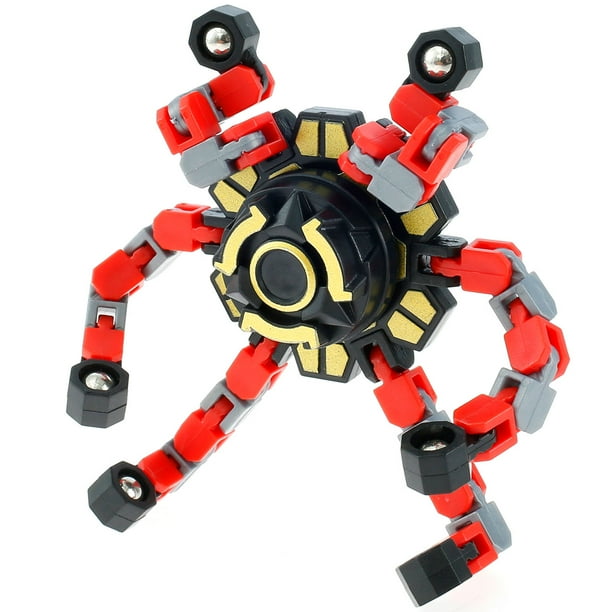 Muyoka Spinner de punta de dedo para niños adultos Transformable Fingertip Gyro DIY Deformable Gyro Robot Fidget Toy Creative Fingertip Spin Top Spinner Stress Relief Toy para ADD ADHD OCD Muyoka Hogar