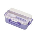 thumbnail image 1 of Bewildely Fiambrera Compartimentos portátiles 4 hebillas Oficina Adultos Contenedor de almacenamiento de alimentos Tapa lavable de plástico Cocina y Comedor Violeta, 1 of 6