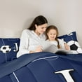 thumbnail image 5 of Castle Fairy Initial Alphabet J Boy Bedding Comforter Set 2pcs,Soccer Gamer Twin Comforter Sets Microfiber,Sport Theme Breathable Bedding Set,Breathable Home Decor,Reversible, 5 of 8