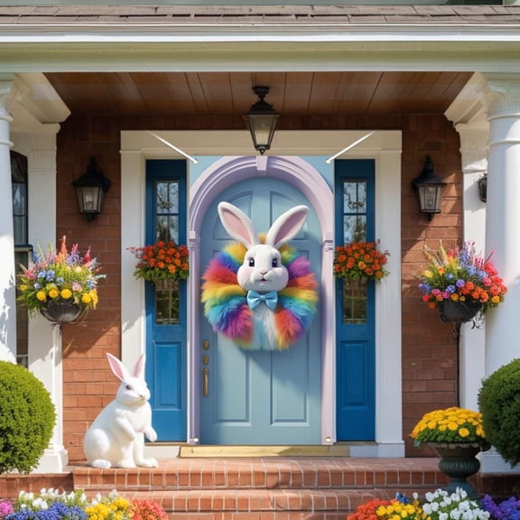HongHeng Clearance Under $2.00 Easter Door Curtain Suitable for Large Party Supplies Room Garden Wall Decoration Holiday Decoration Background