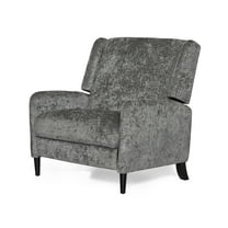 Noble House Wallner Fabric Oversized Pushback Recliner, Gray and Dark Brown