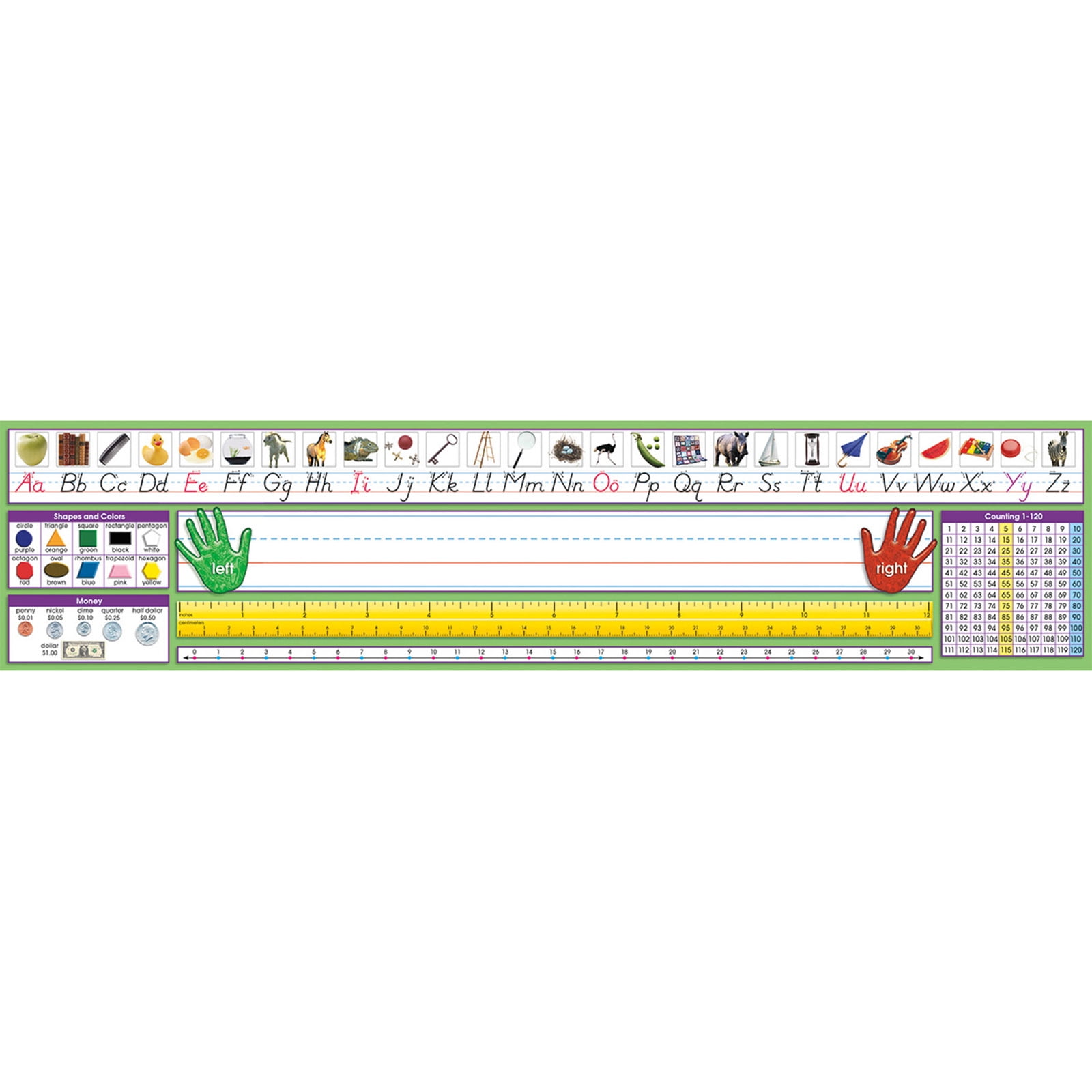 North Star Teacher Resources Adhesive Primary Modern Manuscript Desk Plates, 17.5 x 4", Pack of 36