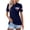 Navy, variant on 250th Anniversary Polo Shirt for Women 1776-2026 - Patriotic USA Flag Graphic Short Sleeve Collared Top - Casual Button-Up Tee with Side Slits for Independence Day Red L