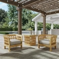 thumbnail image 2 of Monhegan Teak Outdoor Lounge Chair - Natural, 2 of 8