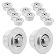 thumbnail image 2 of MasteelfCA 12 Pcs Base Universelle en Acier Inoxydable Roulements à Billes Métalliques Roulettes Montées Roulements de Transfert (Argent), 2 of 8