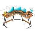 thumbnail image 2 of Devoko L Shaped Gaming Desk Computer Desk 51” Office Corner Desk with Monitor Stand Home Gaming Writing Study Table Workstation for Small Space (Rustic Brown), 2 of 14