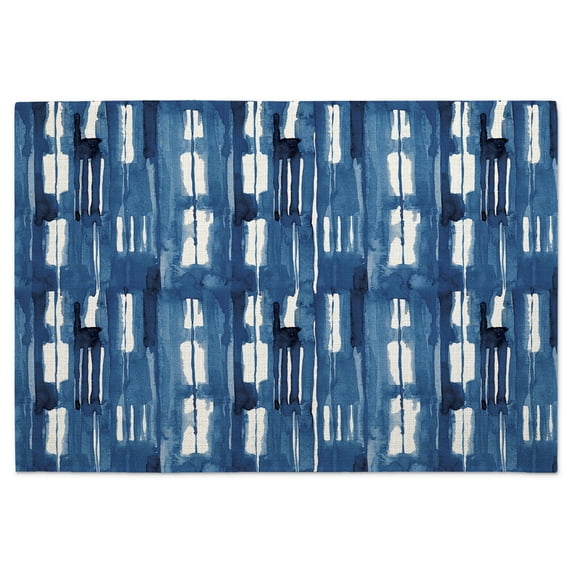 Highland Home Blue & White 4-Pack Cotton Blend Washable Placemats