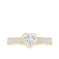 thumbnail image 5 of Lab Grown Diamond Heart Engagement Ring with Side Stones - Half Carat - EF-VS Quality, 10K Yellow Gold, US 6.50, 5 of 9