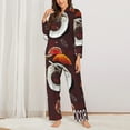 thumbnail image 3 of Kll A Cup Of Black Coffee On A Saucer Print Women'S Long Sleeve Pajamas With Pants Sleepwear Loungewear 2 Set-Xx-Large, 3 of 9