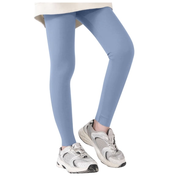 YOUSNH Leggings Athlétiques pour Filles Pantalons de Danse pour Enfants Course Yoga Pantalons d'Entraînement Collants de Danse Pantalons pour Filles Bleu 8-9 Ans
