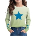 thumbnail image 1 of LOVZFMLL Hauts pour Petites Filles, T-Shirt à Manches Longues à Col Rond Polyvalent Décontracté Mode à Imprimé d'Étoiles Ombrées, Vêtements d'Automne Vêtements pour Filles 4-5 Ans, 1 of 8