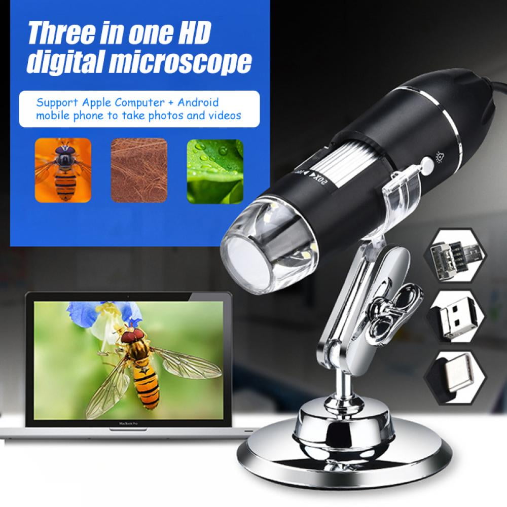 Microscope Camera,40 to1600x Wireless Magnification Endoscope with Suction and Metal Stand,Digital Microscope Compatible with Windows7 Windows10/Mac10.13 Android USB Digital Portable Microscop 