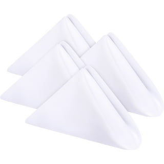 Wealuxe [24 Pack, White] 100% Polyester Soft Durable Washable Cloth Table  Napkins 17 x 17 Inch Great for Restaurants, Dinners and Parties