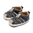 thumbnail image 2 of WUANDIXFA Baby Boy Sandals Toddler Shoes Soft Sole Close-Toe Sandals First Walk Flat Shoes (Blue, 5), 2 of 9