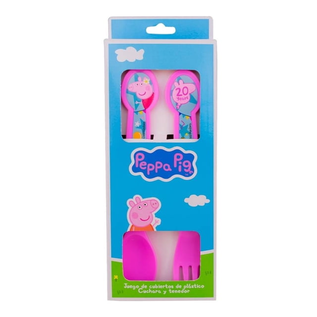 Juego de Cubiertos Fun Kids de Plástico Peppa Pig Multicolor