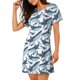 thumbnail image 2 of Easygdp Cute Shark Camisón de manga corta para mujer, informal, estampado, 2 of 6